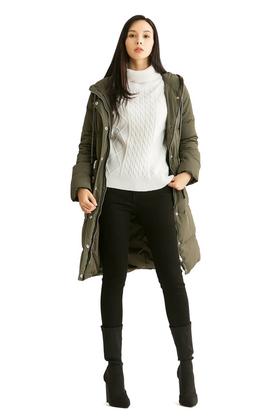 CENCH EDITION 豆沙绿连帽羽绒服 451