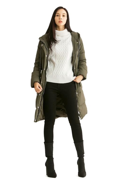 CENCH EDITION 豆沙绿连帽羽绒服 451 商品图0