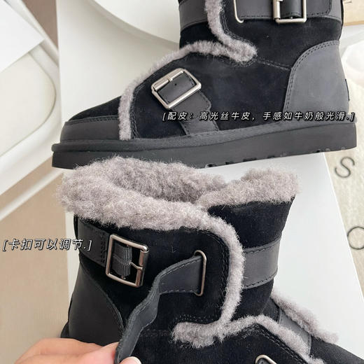 机车雪地靴-黑色 商品图5