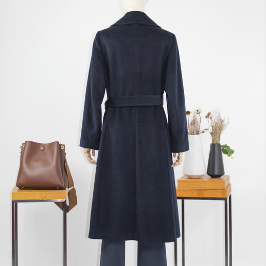 FOCALS福柯斯冬新款修身长款纯色羊毛大衣外套FYJDK811B7 商品图2