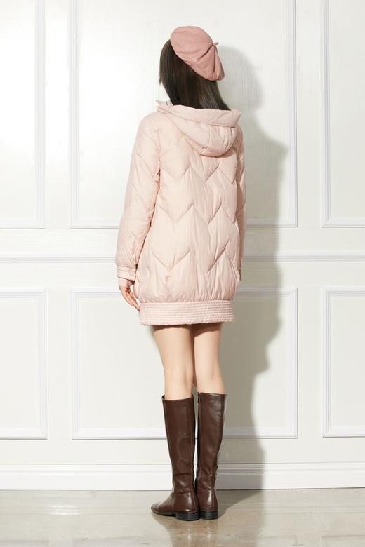 ELLA JADE 珍珠粉兜帽绗缝羽绒外套 3715 商品图1