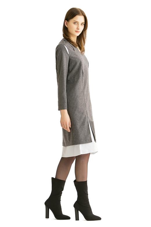 ELLA JADE 假两件灰色条纹连衣裙 300 商品图4