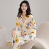 「39套可选！纯棉材质」红腾秋冬简约甜美女睡衣 套头渐变ins风舒适纯棉家居服套装内衣 商品缩略图1