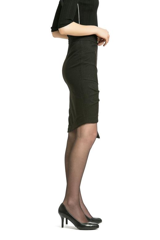 WEN&VI 不规则褶皱黑色半裙 166 商品图3