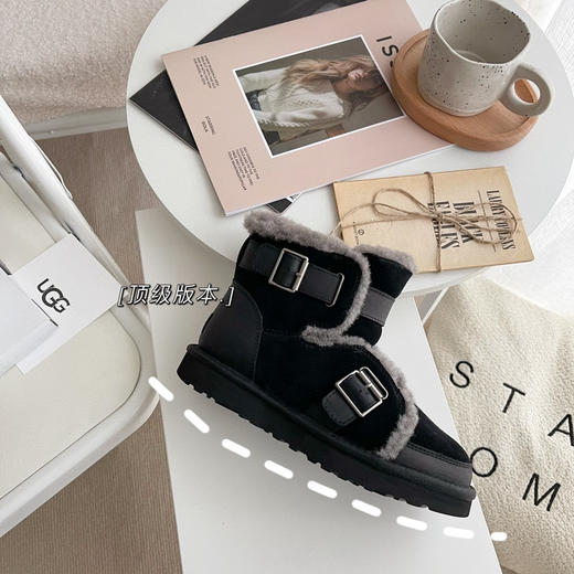 机车雪地靴-黑色 商品图1