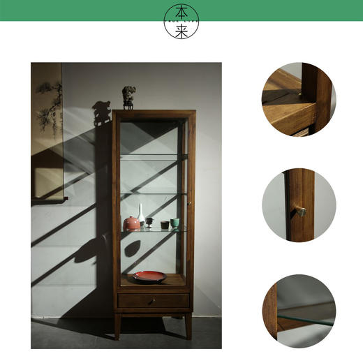 景德镇本来家居 TLAA0006-收藏抽屉大柜 长55cm*宽40cm*高156cm 厂家直发/运费自理/不含税 商品图0