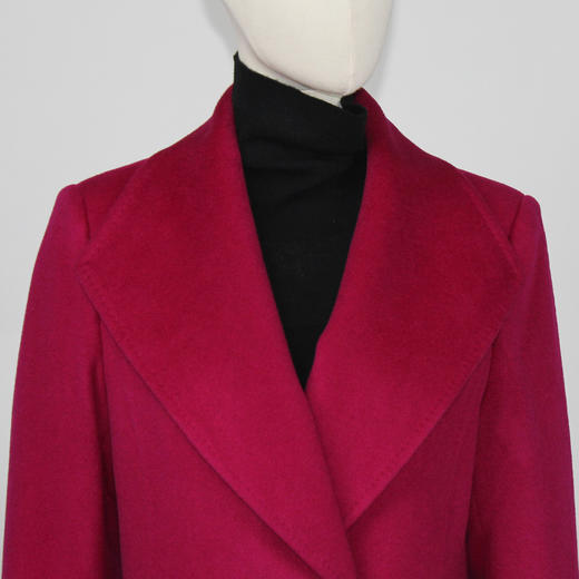 FOCALS福柯斯新款修身中长款纯色羊毛羊绒呢大衣外套FYWDK1300ZR 商品图3