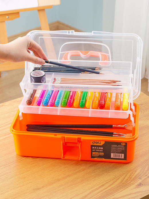 得力折叠工具箱三层(橙) 商品图4
