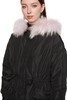 ELLA JADE 毛领拼接黑色羽绒长外套 3720 商品缩略图2