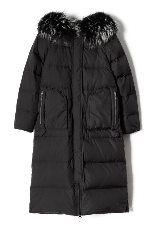 YBB 黑色毛领绗缝羽绒服 8096 商品图3