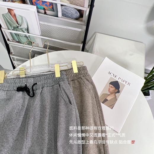 毛呢裤子女2022秋冬加绒加厚高腰宽松百搭萝卜九分烟管裤哈伦裤 商品图1