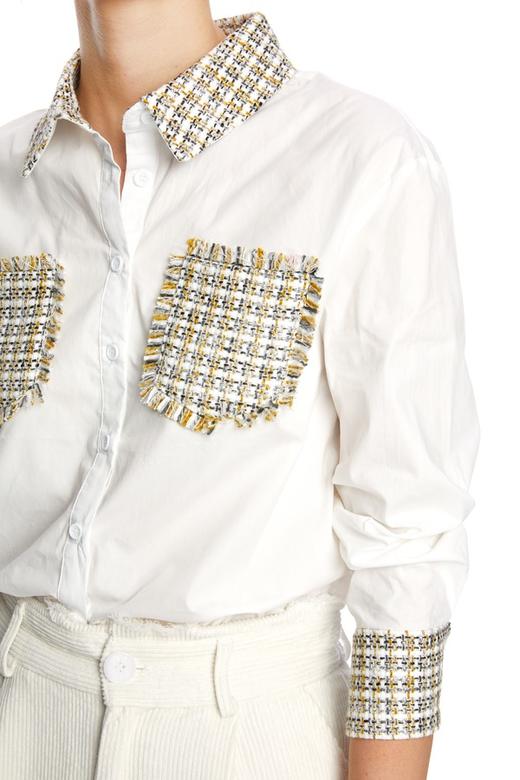 UE 格纹装饰白色衬衫 3867 商品图2