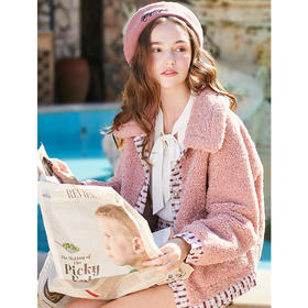 欧芮儿2019秋冬新款预售长袖宽松羊羔毛短外套