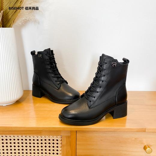 新品冬季厚绒牛皮舒适百搭矮靴968B25513 商品图5