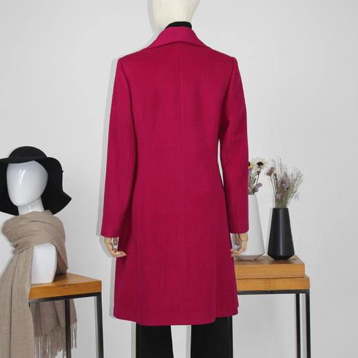 FOCALS福柯斯新款修身中长款纯色羊毛羊绒呢大衣外套FYWDK1300ZR 商品图2