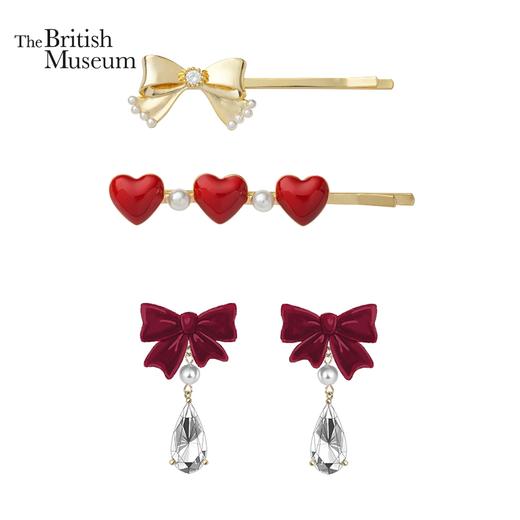大英博物馆爱丽丝漫游奇境系列怀表兔蝴蝶结首饰爱心发夹耳环项链套戒 商品图0