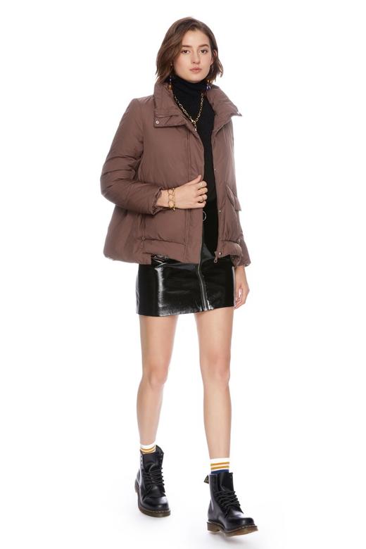 ELLA JADE 对称口袋棕色羽绒服 3716 商品图3