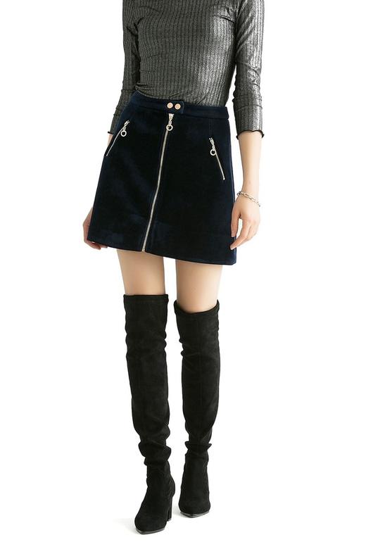 NOIR 复古蓝色灯芯绒短裙 882 商品图0