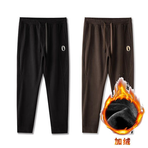 【新款DMH】大依优型大码休闲加绒裤收脚口刺绣加肥加大男卫裤简约百搭潮款胖子 商品图4