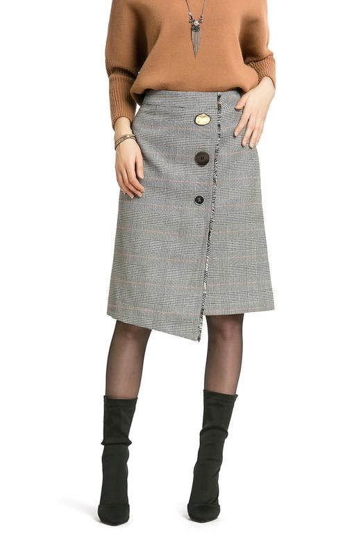 Eifini伊芙丽 金属扣装饰不规则半裙 374 商品图0