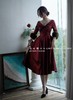 #1207【复团】喵娘精工定制《摩纳哥的黄昏》Grace Kelly复古皮草袖蜂腰红裙 商品缩略图5