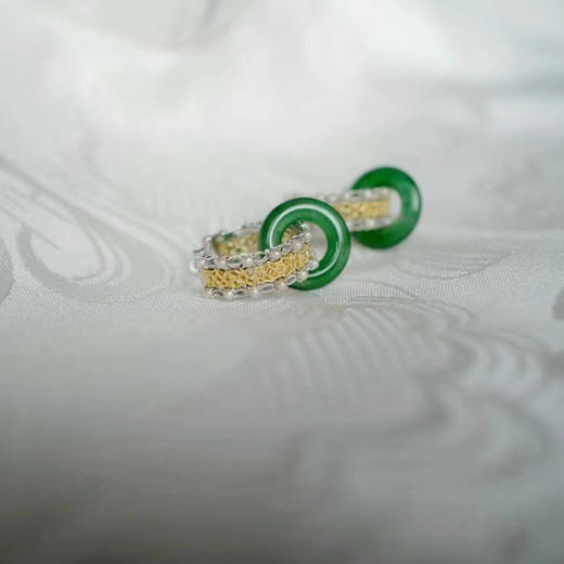 龢盒原创 18k古典花丝珍珠金耳圈 耳环 商品图2