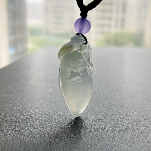冰种厚庄翡翠大桃子灵猴献瑞 商品图9