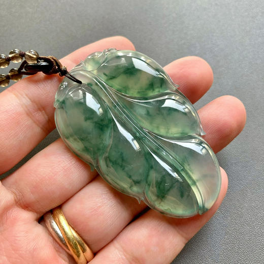 冰种飘花翡翠大叶子 商品图0