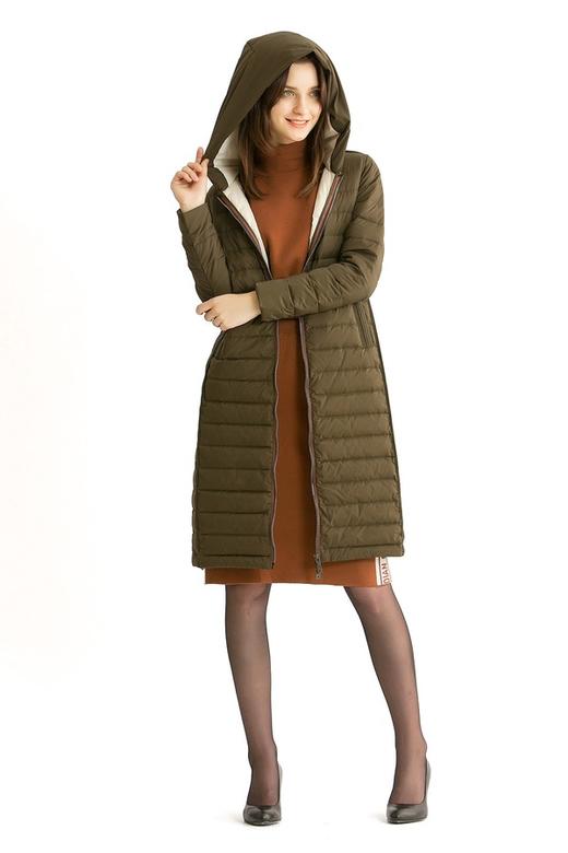 ELLA JADE 军绿色长版连帽羽绒服 250 商品图1