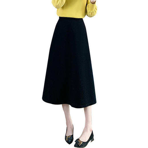 奢姿2024年冬装新款大码女装时尚简约半身裙胖妹妹半松紧遮胯裙子9924452408 商品图4