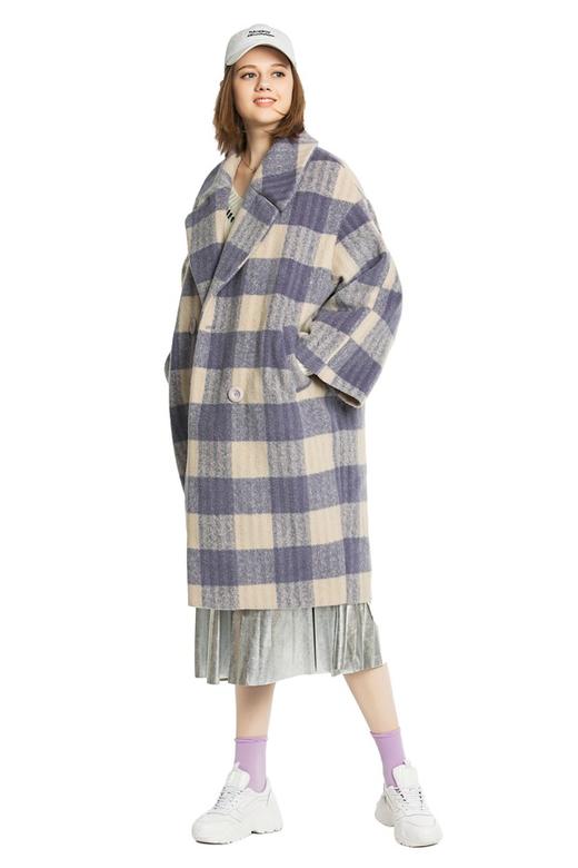 UE 浅紫色格纹大衣 4396 商品图0