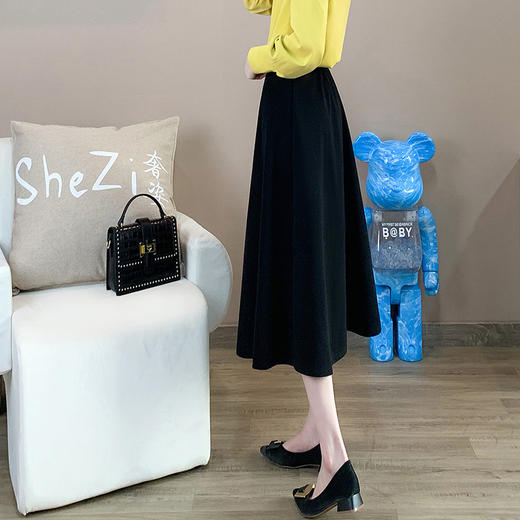 奢姿2024年冬装新款大码女装时尚简约半身裙胖妹妹半松紧遮胯裙子9924452408 商品图3