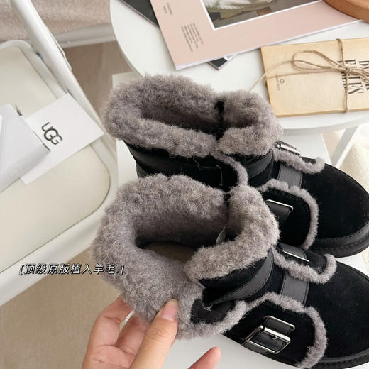 机车雪地靴-黑色 商品图3