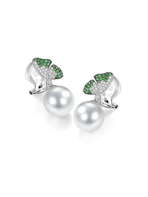 【挚友限定】蝶舞-18K金澳白珍珠耳夹11-12mm 商品图4