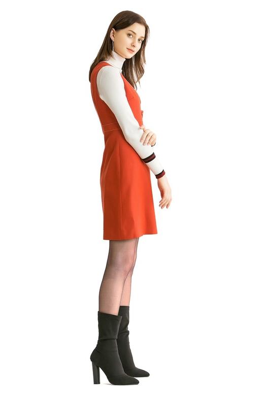 NOIR 气质红色呢料连衣裙 87 商品图3