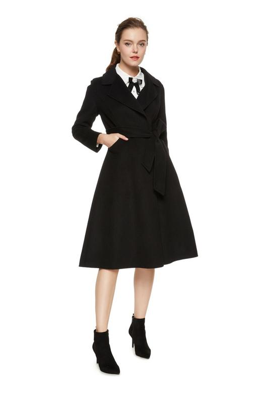 ELLA JADE 黑色系带双面呢大衣 104 商品图0