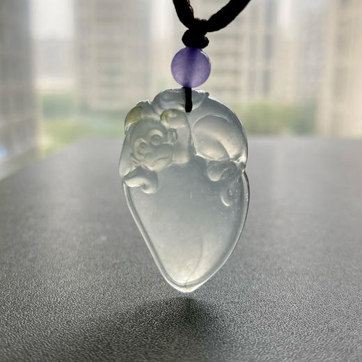 冰种厚庄翡翠大桃子灵猴献瑞 商品图8