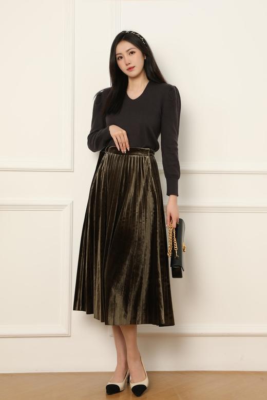 CENCH EDITION 复古丝绒百褶裙 400 商品图1
