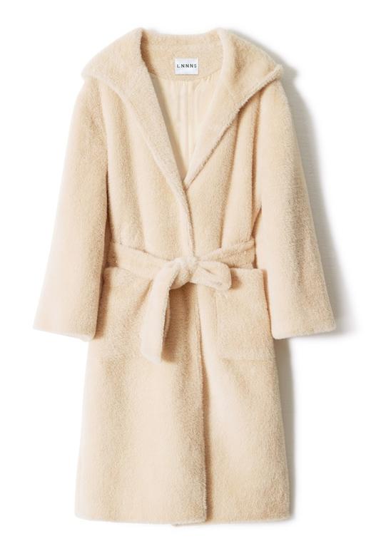 LNNNS 米黄色短毛束腰大衣 8163 商品图4