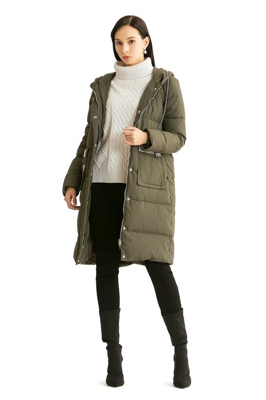 CENCH EDITION 豆沙绿连帽羽绒服 451 商品图1