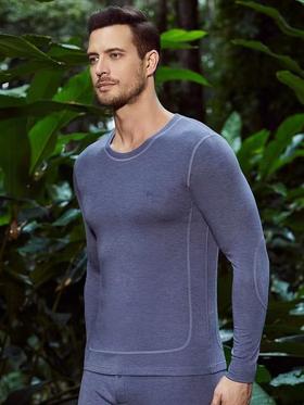 安莉芳旗下IVU新品基础圆领暖衣男士舒适长袖打底上衣UD00120