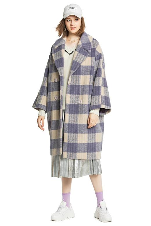 UE 浅紫色格纹大衣 4396 商品图4