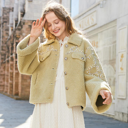 欧芮儿2019秋冬新款预售宽松羊剪绒羊羔毛短外套 商品图0