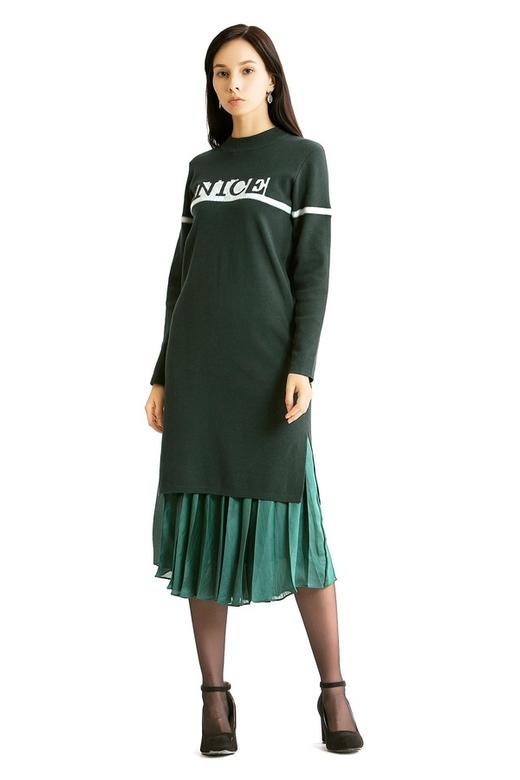 LILY 复古绿色针织裙 71 商品图1