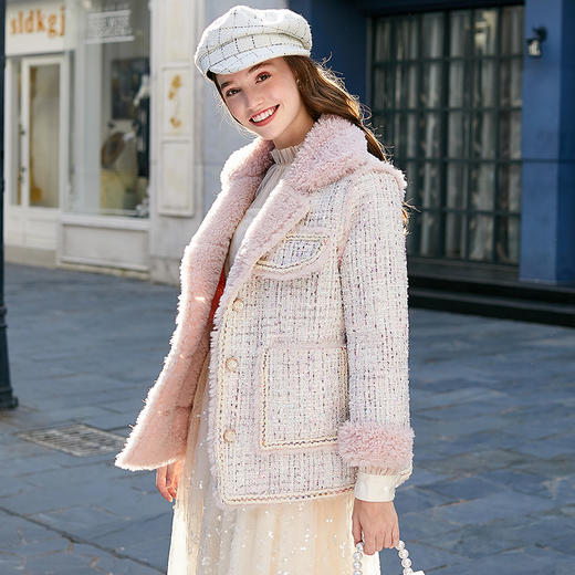 欧芮儿2019秋冬新款预售长袖宽松小香风外套 商品图2