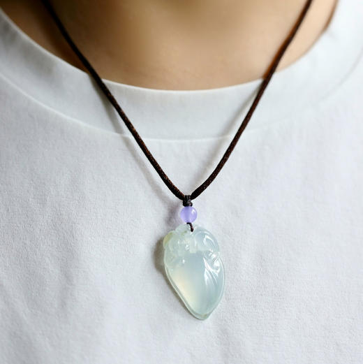 冰种厚庄翡翠大桃子灵猴献瑞 商品图10