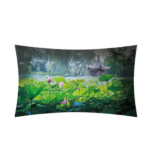 羽诗制造出品 吴宜恩老师创作荷塘腰枕颈枕全真丝天然密实 商品图3