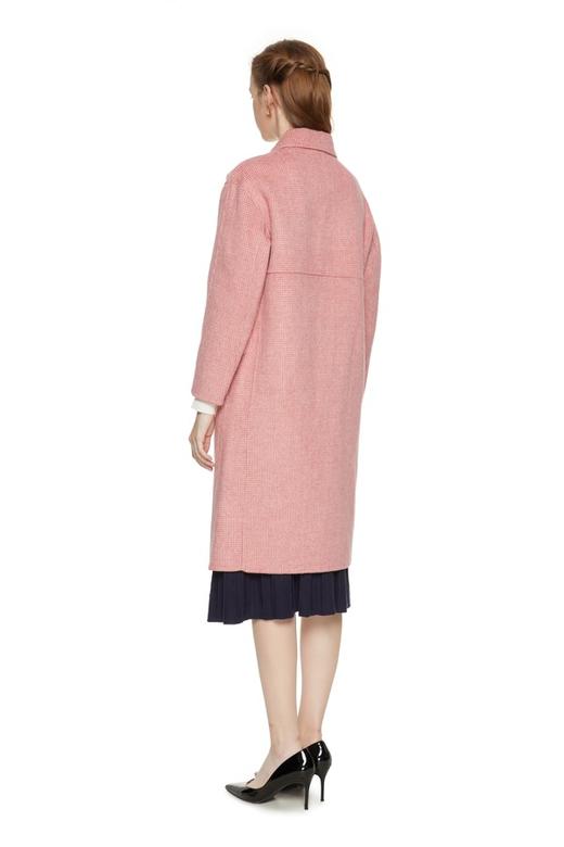 LNNNS 领口系带格纹羊毛大衣 7989 商品图1