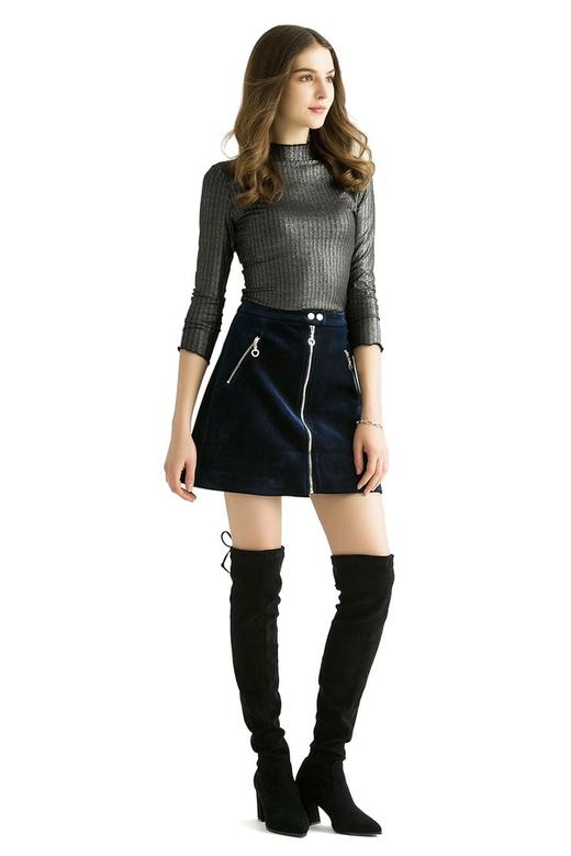 NOIR 复古蓝色灯芯绒短裙 882 商品图2