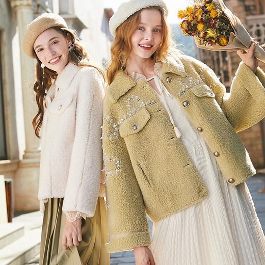 欧芮儿2019秋冬新款预售宽松羊剪绒羊羔毛短外套 商品图3